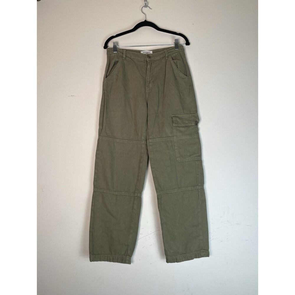 Reformation Pants Womens 28 Bailey High Rise Utility Cargo Army Organic Cotton